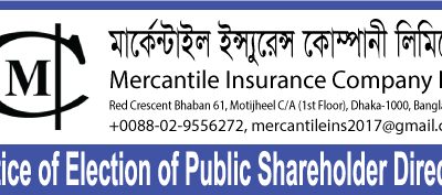 মার্কেন্টাইল ইন্স্যুরেন্স কোম্পানির পাবলিক শেয়ারহোল্ডার পরিচালক নির্বাচনের বিজ্ঞপ্তি