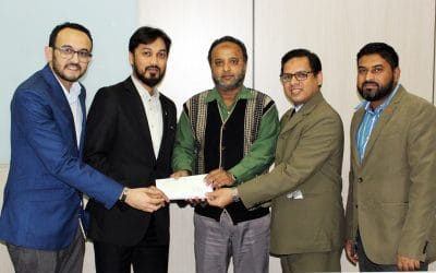 প্রগতি লাইফ কর্তৃক গ্রামীনফোন কর্মকর্তার গ্রুপ বীমা মৃত্যু দাবী’র চেক হস্তান্তর
