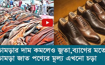 চামড়ার দাম কমলেও জুতা,ব্যাগের মতো চামড়া জাত পণ্যের মূল্য এখনো চড়া