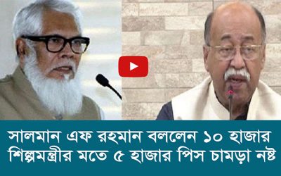 সালমান এফ রহমান বললেন ১০ হাজার, শিল্পমন্ত্রীর মতে ৫ হাজার পিস চামড়া নষ্ট