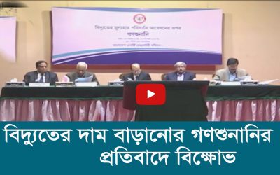 বিদ্যুতের দাম বাড়ানোর গণশুনানির প্রতিবাদে বিক্ষোভ