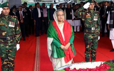 বিজয় দিবসে বঙ্গবন্ধুর প্রতিকৃতিতে প্রধানমন্ত্রীর শ্রদ্ধা