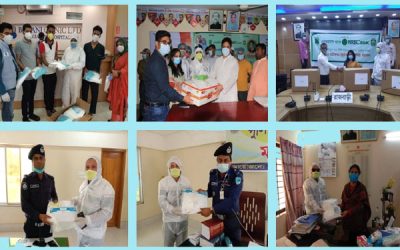 চার জেলায় সুরক্ষা সামগ্রী দিল এনআরবিসি ব্যাংক