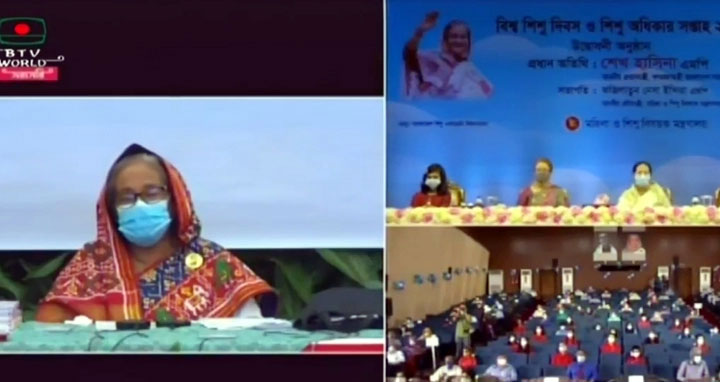 শিশুদের প্রতিদিন এক ঘণ্টার জন্য বাইরে নিয়ে যান : প্রধানমন্ত্রী