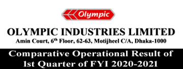 Comparative operational results of 1st Quarter of FYI 2020-2021 of Olympic Industries Ltd.