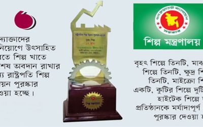 রাষ্ট্রপতির শিল্প উন্নয়ন পুরস্কার পাচ্ছে ১৯ প্রতিষ্ঠান