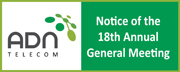 notice of the 18th annual general meeting (AGM) of ADN telecom limited