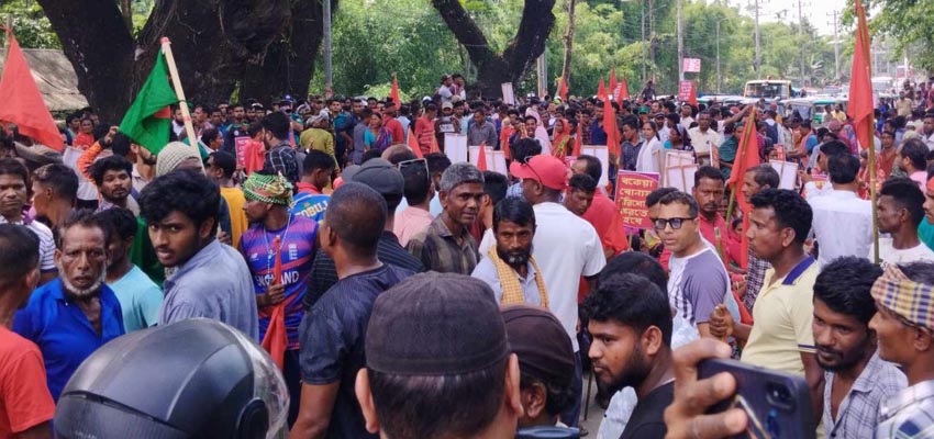 সিলেট বিমানবন্দর সড়ক অবরোধ চা-শ্রমিকদের