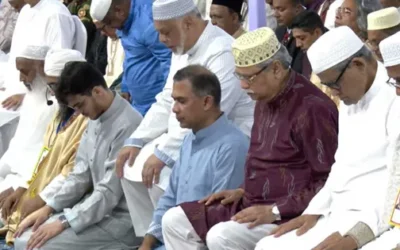 রাষ্ট্রপতি ও প্রধানমন্ত্রীর অংশগ্রহণে জাতীয় ঈদগাহে ঈদুল ফিতরের প্রধান জামাত অনুষ্ঠিত