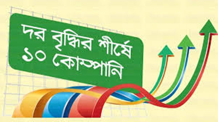 ২ আর্থিক প্রতিষ্ঠান সহ দর বৃদ্ধির শীর্ষ ১০ কোম্পানি