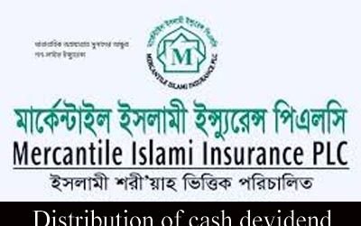Distribution cash devidend of merkentile islami insurance plc.